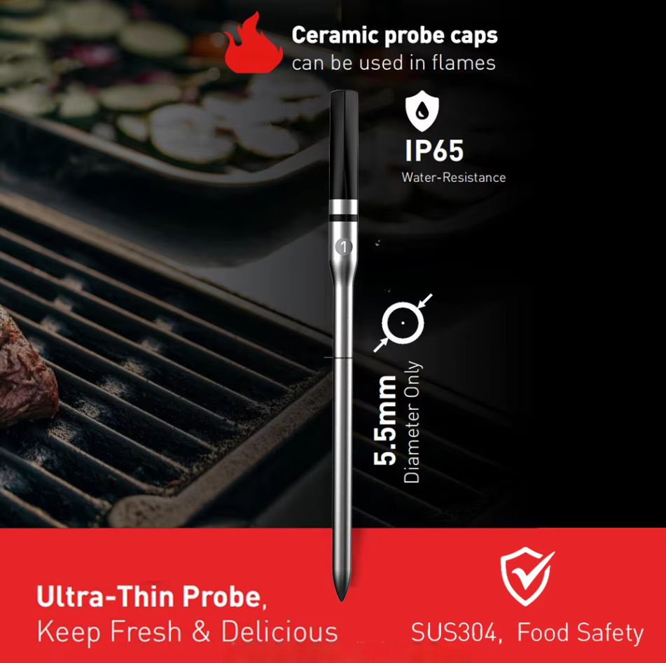 Termómetro Inalámbrico 2 Sondas con Pantalla Grande