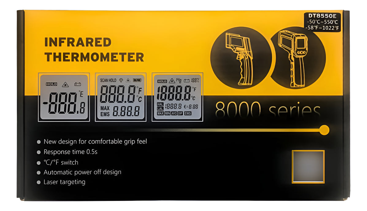 Pistola Termómetro Infrarrojo Doble Láser -50°c - 550°c