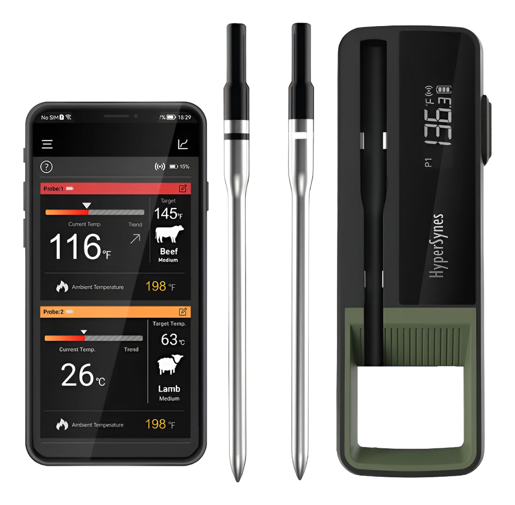 Termómetro De Carne Inalámbrico Con Doble Sonda App Celular